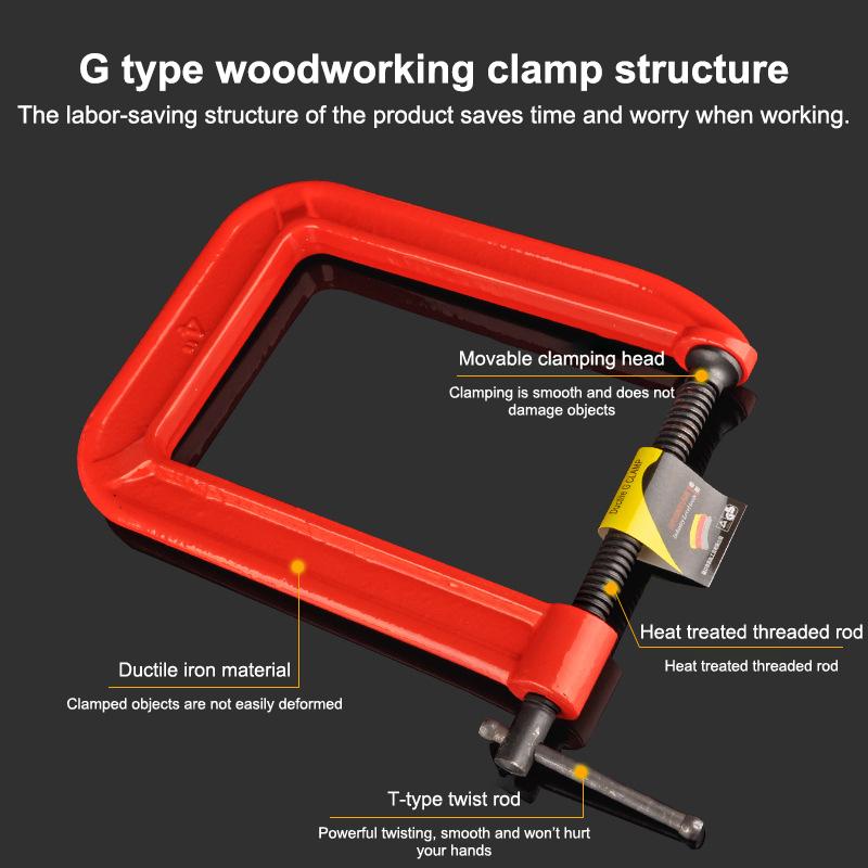Woodworking Industries - G-klem Diep bereikbare C-klem 1/1,5/2 inch