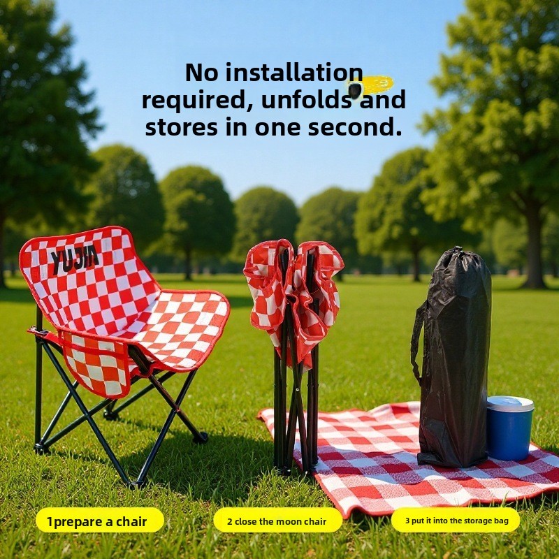 Woodworking Outdoor Furniture - Opvouwbare maanstoel voor buiten, draagbare campingstoel,