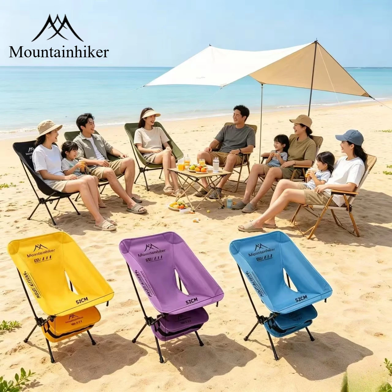 Woodworking Outdoor Furniture - Ultralichte opvouwbare maanstoel van aluminiumlegering, buitenbank
